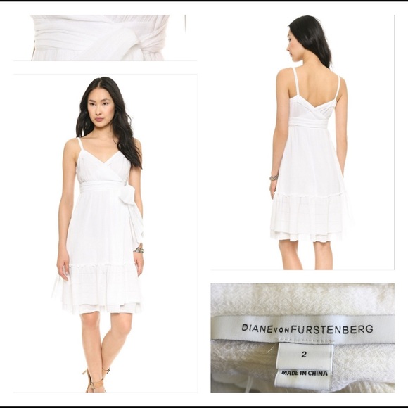 Diane Von Furstenberg Dresses & Skirts - Diane Von Furstenberg Queenie White Gauze Dress